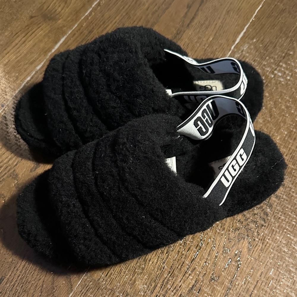 UGG Australia Fluff Yeah Women's Slide Slipper, Size 8 - black